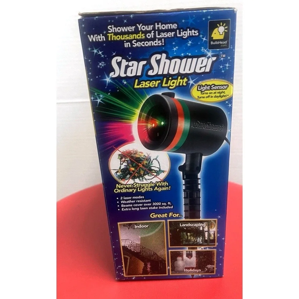 Star Shower Laser Light Projector Red And Green Twinkle Lights W/ Box‎ Outdoor